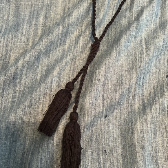 Light denim look blouse with black crochet detail - Picture 7 of 7